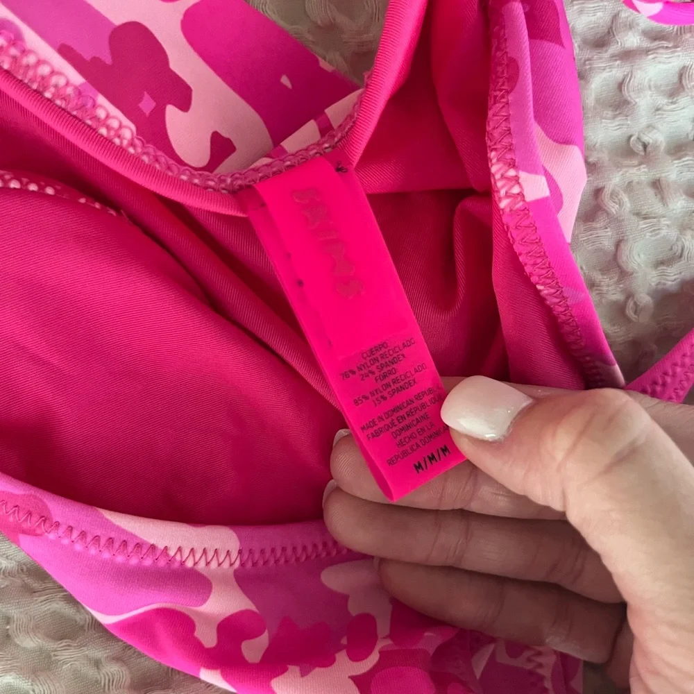 SKIMS Pink Camouflage Triangle Bikini Set